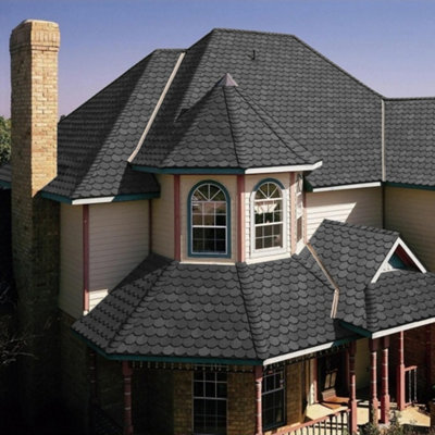 18Pcs Grey Self Adhesive Mosaic Asphalt Shingles Bitumen Roofing L 1m x W 333mm x T 2.7mm