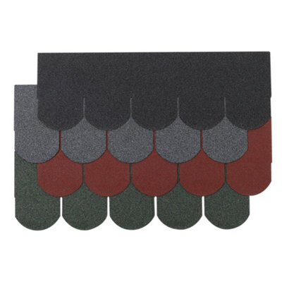 18Pcs Grey Self Adhesive Mosaic Asphalt Shingles Bitumen Roofing L 1m x W 333mm x T 2.7mm - 3
