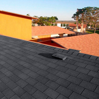 18Pcs Grey Tab Asphalt Shingles Bitumen Roof Tiles Covering 2.61sqm