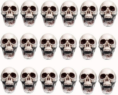 18pcs Halloween Plastic Skull Head Small Realistic Skeleton Skull