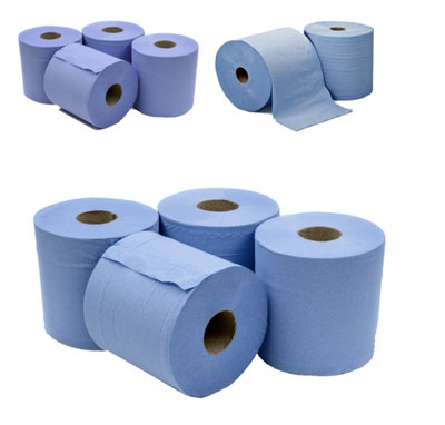 18pk 2Ply Jumbo Workshop/Kitchen Paper Hand Towels Tissues Centrefeed Rolls - 4
