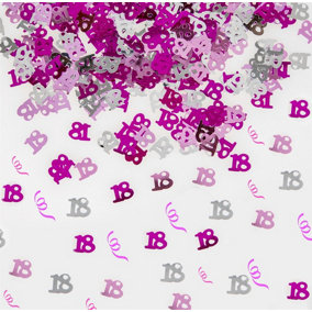 18th Birthday Confetti Pink & Silver 2 pack x 14 grams birthday decoration Foil Metallic 2 pack
