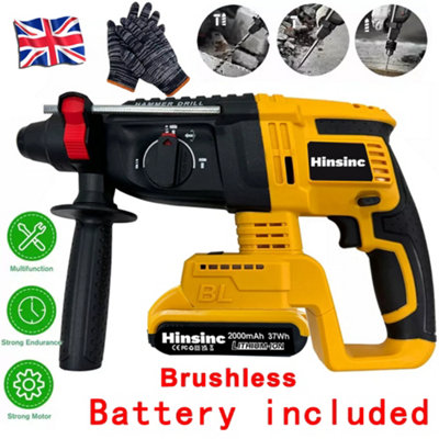 18V 20V Cordless Drill Brushless SDS Rotary Electric Impact Hammer with ...