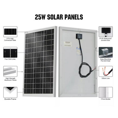 Solar Panel Upgraded Solar Battery Trickle Charger Maintainer
