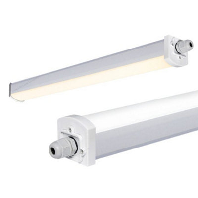 18w 2 feet LED Ceiling Batten Light Triproof Fitting IP66 Warm White 3000K