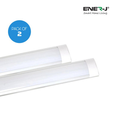 18W LED Prismatic Batten Fitting 60cms 3000K 2 pcs Pack