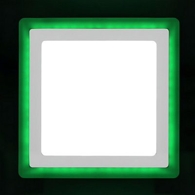 18w Recessed LED Square Ring Panel Green