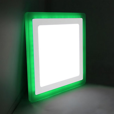 18w Recessed LED Square Ring Panel Green
