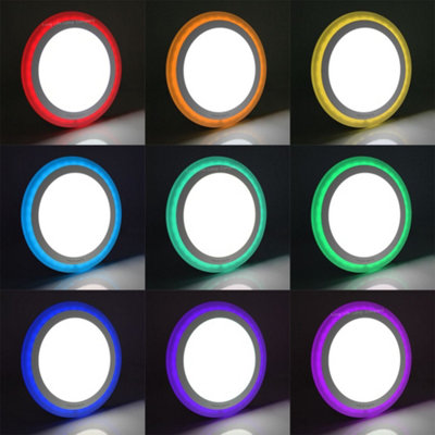 18w RGB Round LED Ceiling Panel with 6w Colour Changing Ring Remote Controlled