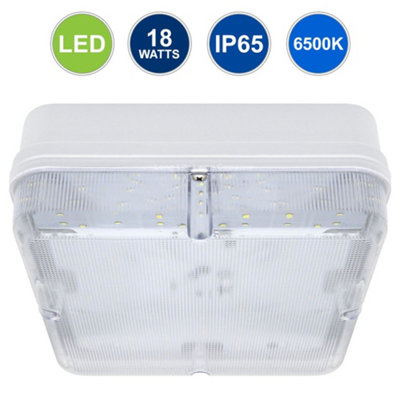 18w Square LED Ceiling Flush Mount Light IP65 6500k Bright Daylight 0841S-F