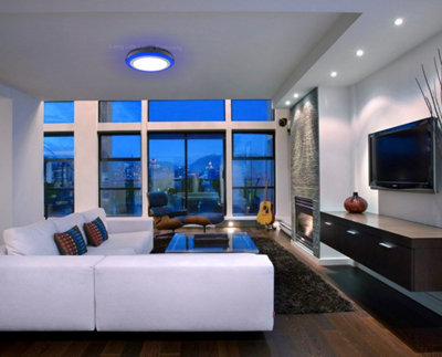 18w Surface Mount Ceiling LED Round Ring Panel Blue