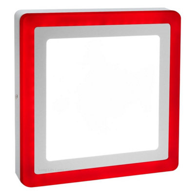 18w Surface Mount Ceiling LED Square Ring Panel Red