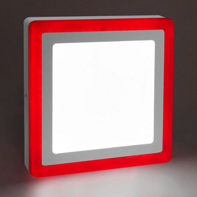 18w Surface Mount Ceiling LED Square Ring Panel Red
