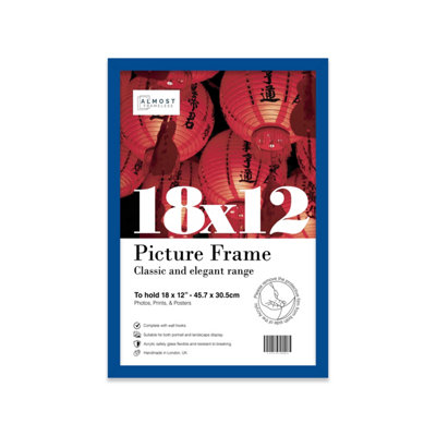 18x12 Blue Picture Frame (45.7 x 30.5cm) Poster, Photo, Artwork, Gallery Wall or Print