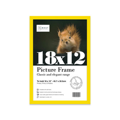 18x12 Yellow Picture Frame (45.7 x 30.5cm) Poster, Photo, Artwork, Gallery Wall or Print
