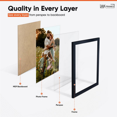 18x13CM Black Modern Step Picture Frame - Perfect For Posters, Photos ...