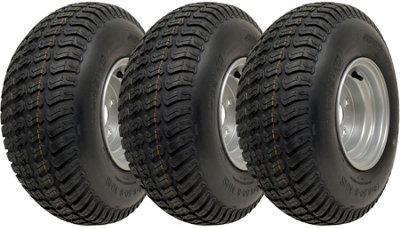 18x6.50-8 Lawnmower Grass Tyre On Rim 4Ply Wanda P332 4x100mm PCD Rim (Set of 3)