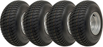 18x6.50-8 Lawnmower Grass Tyre On Rim 4Ply Wanda P332 4x100mm PCD Rim (Set of 4)