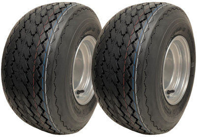 18x8.50-8 Golf Cart Buggy Wheels 4-ply Grass Tires on Rims Wanda P509 (Set of 2)
