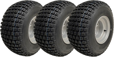 18x9.50-8 ATV Knobby Tyre Fitted on 4 Stud 100mm PCD Rim Wanda P322 (Set of 3)