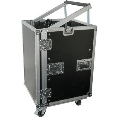 19" 16U Equipment Rack With Wheels Patch Panel Mount Case PA DJ Mixer Amp Audio