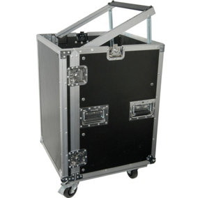 19" 16U Equipment Rack With Wheels Patch Panel Mount Case PA DJ Mixer Amp Audio