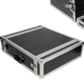 19" 2U Equipment Patch Panel Flight Case Transit Storage Handle DJ PA Mixer Box