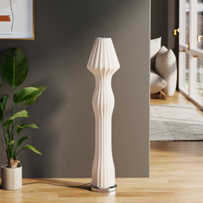 19.3x104cm Chrome Base White LED Novelty Floor Lamp Floor Light with Foot Switch For Bedroom Living Room