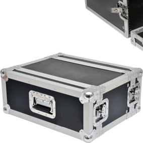 19" 4U Shallow Equipment Patch Panel Flight Case Storage Handle DJ PA Mixer Box