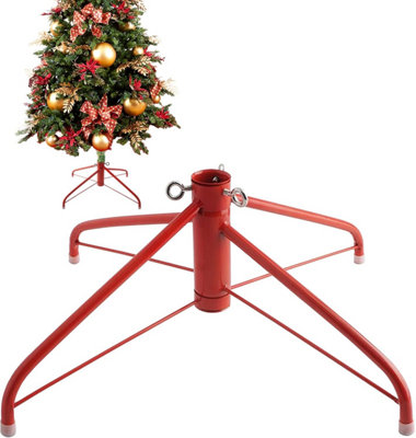 19.7inch Red Christmas Tree Stand Solid Metal Christmas Tree Base