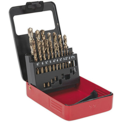 19 Piece Fully Ground HSS Cobalt Drill Bit Set - 1mm to 10mm - Split ...