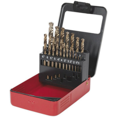 19 Piece Fully Ground HSS Cobalt Drill Bit Set - 1mm to 10mm - Split ...
