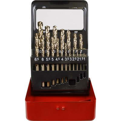 19 Piece Fully Ground HSS Cobalt Drill Bit Set - 1mm to 10mm - Split ...