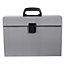 19 Pocket Expanding A4 Box File Organiser Paper Documents Foolscap Folder Case - Grey