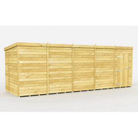 19 x 6 Feet Pent Shed - Single Door Without Windows - Wood - L178 x W560 x H201 cm