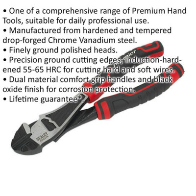 190mm High Leverage Side Cutters - Precision Cutting Edges - Corrosion Resistant