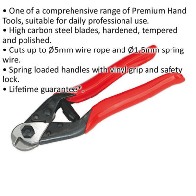190mm Wire Rope Spring Cutters with Carbon Steel Blades and Spring ...