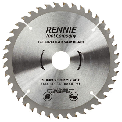 190mm x 40T TCT Circular Wood Saw Blade. Fits Bosch Makita Ryobi Dewalt Circular Saws Etc