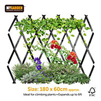 190x120cm Expanding Grey Wooden Trellis Climbing Plants Fence Panel Screening Lattice