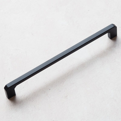 192mm Matt Black Cabinet Handle Slim Square Cupboard Drawer Door Pull Bedroom Bathroom Wardrobe Furniture Replacement Upcycle