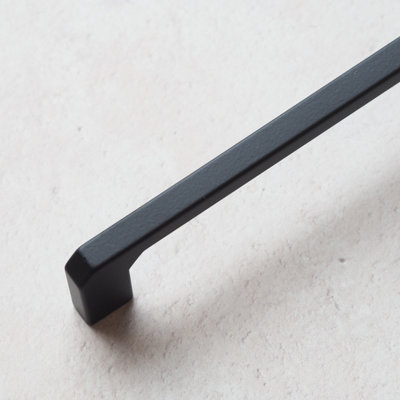 192mm Matt Black Cabinet Handle Slim Square Cupboard Drawer Door Pull Bedroom Bathroom Wardrobe Furniture Replacement Upcycle