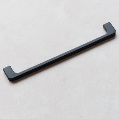 192mm Matt Black Cabinet Handle Slim Square Cupboard Drawer Door Pull Bedroom Bathroom Wardrobe Furniture Replacement Upcycle