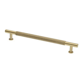 192mm Satin Brass Textured Knurled Cabinet Handle Gold Cupboard Door Drawer Pull Wardrobe Furniture Replacement