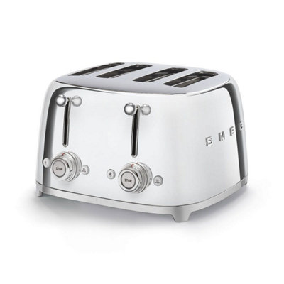 1950s Retro Style 4-Slot Toaster 2000Watts Chrome | DIY at B&Q