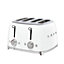 1950s Retro Style 4-Slot Toaster 2000Watts White