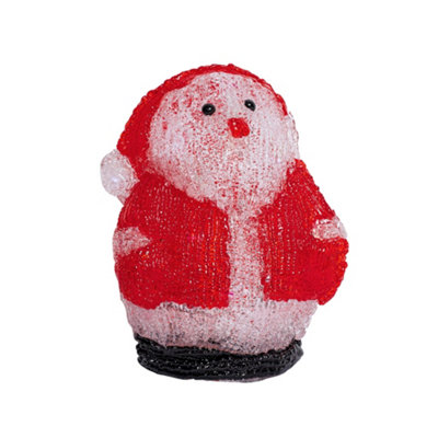 19cm Acrylic Sitting Christmas Santa With 16 Ice White LEDs