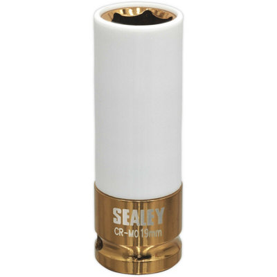 19mm Alloy Wheel Impact Socket with Rim Protect Sleeves - 1/2" Drive