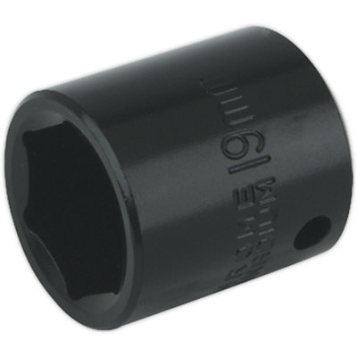 19mm Chrome Vanadium Forged Impact Socket - 3/8 Inch Square Drive Tool