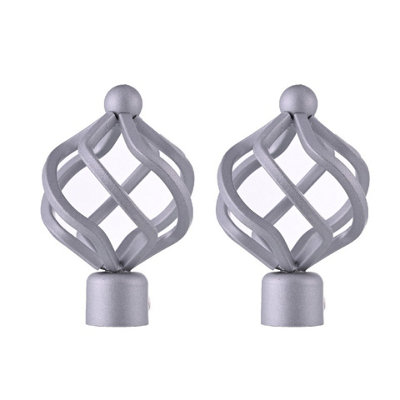 19mm Curtain Pole Ends Finials Pack of 2 Adjustable Screws Available in ...