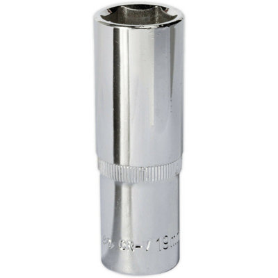 19mm Deep Drive Socket - 1/2" Square Drive Chrome Vanadium Tool
